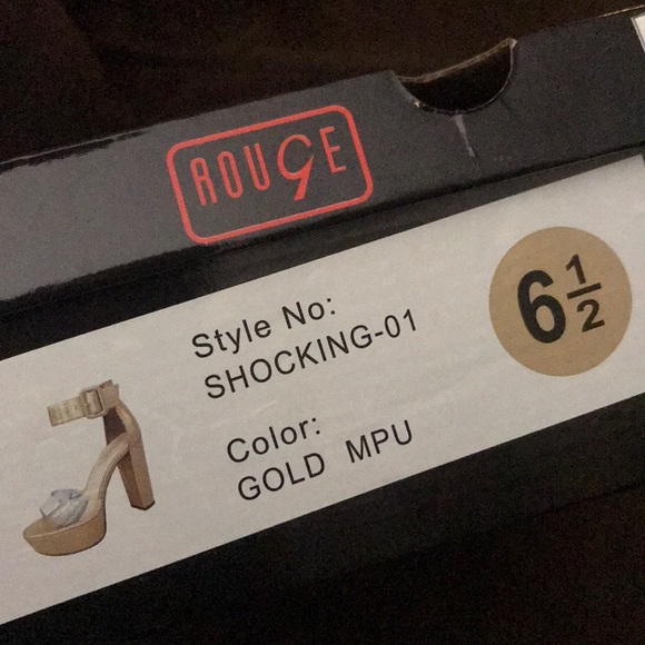 ROUGE Shiny Iridescent Ankle Strap Platform Heels - Picture 8 of 8